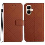 For Infinix Smart 10 4G / Tecno Pop 10 Rhombic Grid Texture Leather Phone Case(Brown)