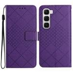 For Infinix Hot 60 4G / 60i 4G Rhombic Grid Texture Leather Phone Case(Purple)