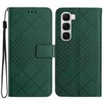 For Infinix Hot 60 4G / 60i 4G Rhombic Grid Texture Leather Phone Case(Green)