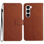 For Infinix Hot 60 4G / 60i 4G Rhombic Grid Texture Leather Phone Case(Brown)