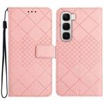 For Infinix Hot 60 4G / 60i 4G Rhombic Grid Texture Leather Phone Case(Pink)