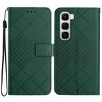 For Infinix Hot 60 Pro+ 4G Rhombic Grid Texture Leather Phone Case(Green)