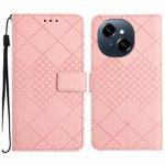 For Tecno Pop 9 4G / Spark Go 2025 4G Rhombic Grid Texture Leather Phone Case(Pink)