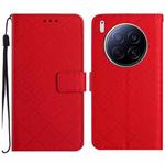 For Tecno Camon 40 Premier Rhombic Grid Texture Leather Phone Case(Red)