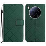 For Tecno Camon 40 Premier Rhombic Grid Texture Leather Phone Case(Green)