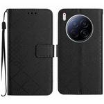 For Tecno Camon 40 Premier Rhombic Grid Texture Leather Phone Case(Black)