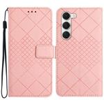For Tecno Spark 40 Pro 4G Rhombic Grid Texture Leather Phone Case(Pink)