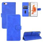 For iPhone 6 Plus & 6s Plus Solid Color Skin Feel Magnetic Buckle Horizontal Flip Calf Texture PU Leather Case with Holder & Card Slots & Wallet(Blue)