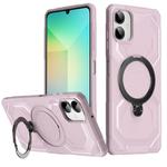 For Samsung Galaxy A06 4G Frosted MagSafe Holder Phone Case(Pink)