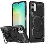 For Samsung Galaxy A06 4G Frosted MagSafe Holder Phone Case(Black)