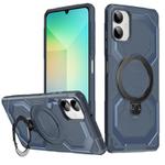 For Samsung Galaxy A06 4G Frosted MagSafe Holder Phone Case(Blue)