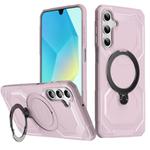 For Samsung Galaxy A15 5G / 4G Frosted MagSafe Holder Phone Case(Pink)