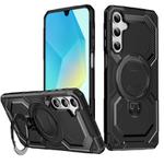 For Samsung Galaxy A15 5G / 4G Frosted MagSafe Holder Phone Case(Black)