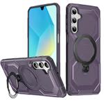 For Samsung Galaxy A15 5G / 4G Frosted MagSafe Holder Phone Case(Purple)