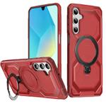 For Samsung Galaxy A24 5G Frosted MagSafe Holder Phone Case(Red)