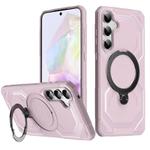 For Samsung Galaxy A35 5G Frosted MagSafe Holder Phone Case(Pink)