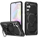For Samsung Galaxy A35 5G Frosted MagSafe Holder Phone Case(Black)