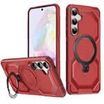For Samsung Galaxy A35 5G Frosted MagSafe Holder Phone Case(Red)