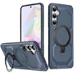 For Samsung Galaxy A35 5G Frosted MagSafe Holder Phone Case(Blue)