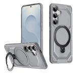 For Samsung Galaxy S25+ 5G Frosted MagSafe Holder Phone Case(Grey)