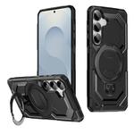 For Samsung Galaxy S24+ 5G Frosted MagSafe Holder Phone Case(Black)