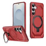 For Samsung Galaxy S24+ 5G Frosted MagSafe Holder Phone Case(Red)