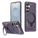 For Samsung Galaxy S24+ 5G Frosted MagSafe Holder Phone Case(Purple)