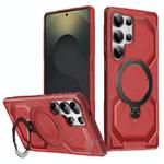 For Samsung Galaxy S25 Ultra 5G Frosted MagSafe Holder Phone Case(Red)
