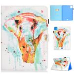 For iPad Air 2022 / 2020 10.9 Colored Drawing Stitching Horizontal Flip Leather Case with Holder & Card Slots & Sleep / Wake-up function(Watercolor Elephant)