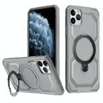 For iPhone 12 Pro Max Frosted MagSafe Holder Phone Case(Grey)