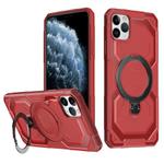 For iPhone 11 Pro Max Frosted MagSafe Holder Phone Case(Red)