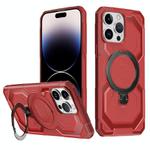 For iPhone 13 Pro Max Frosted MagSafe Holder Phone Case(Red)