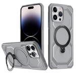 For iPhone 13 Pro Max Frosted MagSafe Holder Phone Case(Grey)