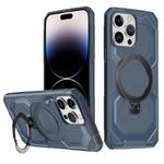 For iPhone 13 Pro Max Frosted MagSafe Holder Phone Case(Blue)