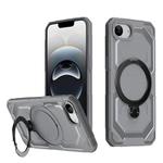 For iPhone 16e Frosted MagSafe Holder Phone Case(Grey)
