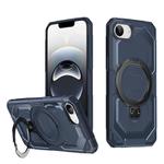 For iPhone 16e Frosted MagSafe Holder Phone Case(Blue)