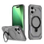For iPhone 17 Frosted MagSafe Holder Phone Case(Grey)