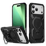 For iPhone 17 Pro Max Frosted MagSafe Holder Phone Case(Black)