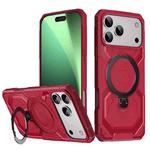 For iPhone 17 Pro Max Frosted MagSafe Holder Phone Case(Red)