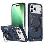 For iPhone 17 Pro Max Frosted MagSafe Holder Phone Case(Blue)
