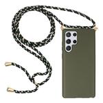 For Samsung Galaxy S25 Ultra 5G Wheat Straw Material Hybrid TPU Phone Case with Lanyard(Army Green)