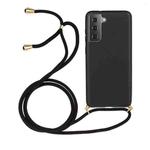 For Samsung Galaxy S25+ 5G Wheat Straw Material Hybrid TPU Phone Case with Lanyard(Black)