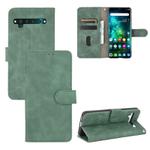 For TCL 10 Pro Solid Color Skin Feel Magnetic Buckle Horizontal Flip Calf Texture PU Leather Case with Holder & Card Slots & Wallet(Green)