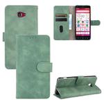 For Kyocera Kantan Sumaho 2 (A001KC) Solid Color Skin Feel Magnetic Buckle Horizontal Flip Calf Texture PU Leather Case with Holder & Card Slots & Wallet(Green)