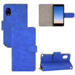 For Rakuten mini Solid Color Skin Feel Magnetic Buckle Horizontal Flip Calf Texture PU Leather Case with Holder & Card Slots & Wallet(Blue)