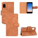 For Rakuten mini Solid Color Skin Feel Magnetic Buckle Horizontal Flip Calf Texture PU Leather Case with Holder & Card Slots & Wallet(Brown)