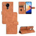 For Blackview A80 Solid Color Skin Feel Magnetic Buckle Horizontal Flip Calf Texture PU Leather Case with Holder & Card Slots & Wallet(Brown)