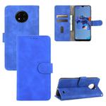 For Oukitel C19 Solid Color Skin Feel Magnetic Buckle Horizontal Flip Calf Texture PU Leather Case with Holder & Card Slots & Wallet(Blue)