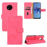 For Oukitel C19 Solid Color Skin Feel Magnetic Buckle Horizontal Flip Calf Texture PU Leather Case with Holder & Card Slots & Wallet(Rose Red)