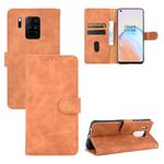 For Oukitel C18 Solid Color Skin Feel Magnetic Buckle Horizontal Flip Calf Texture PU Leather Case with Holder & Card Slots & Wallet(Brown)